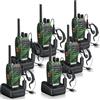 eSynic 6PZ Walkie Talkie Ricaricabile VOX, Frequenza Civile PMR446MHz, Radio Ricetrasmittente Portatile 16 Canali Singola Banda con Auricolari Originali per Sopravvivenza Emergenza - Verde Mimetico