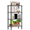 M MZG Scaffalatura Metallica a 4 Ripiani, Capacità di Carico 454 kg, Ripiani Regolabili, per Garage, Ripostiglio, Lavanderia e Cucina,Studio,Nero, 30 x 55 x 100,3 cm