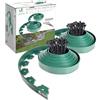 VOUNOT® Bordo Giardino Flessibile, Bordi Aiuole Plastica, con 60 Chiodi di Fissaggio, Lunghezza 20m, Altezza 5cm, Spessore 4mm, Verde