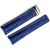 Richie strap [Richie Strap] Cinturino in pelle da 22 mm/24 mm Chiusura di distribuzione per Breitling Navitimer Transocean BA57 A193701 760P2, Blu, 22mm, cinturino