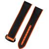 dayeer Cinturino in gomma di nylon per Omega x Swatch uomini deployante fibbia cinturino orologio accessori silicone braccialetto catena, Chiusura arancione nera, 20mm
