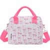 Nanxson Borsa pranzo isolata per donne uomini,12L grande capacità riutilizzabile Lunch Box Carino Corduroy Cooler Tote Borse per lavoro Picnic o viaggi(12L,Fiocco Rosa)