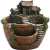 Lapiglo Vaso compatto in resina per casa delle fate da 17,5 cm, per mini cactus e piante grasse, argento per ornamento da giardino arancione (arancione)