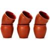 The Great Indian Bazaar Set di 6 tazze tradizionali fatte a mano Kulhar Kulhad Chai Tea Coffee Cup Cantaritos Set di 6 in terracotta smaltata con finitura lucida argilla terracotta artigianale studio ceramica marrone fango