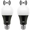 Vanpus 2 Pezzi E27 LED Lampadina con Sensore di Movimento, Filamento Bianco Caldo 2700K 9W, Controllo Radar della Luce - Rilevamento Automatico: Accensione/Spegnimento della Luce