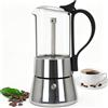 DITOSH 6 Tazze Vetro Trasparente Stovetop Espresso Maker 304 Acciaio Inox Moka Pot Espresso Machine Percolator Coffee Maker Capable Mocha Coffee Machine Cafe Percolator Maker for Home e Camping 350ml