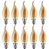 KYPSZQPSH Grensk 4W Dimmerabile Filamento LED Lampadina a Candela 2700K E14 Candelabro Base Forma di Fiamma Punta Piegata 25W Incandescente Equivalente C35(Size:5PCS_YES_4W E14 220V)