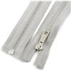 Belivceng Cerniera lampo in metallo da 40 cm a 80 cm con denti argentati, apertura singola, per giacche, vestiti, kit di riparazione per cucire, 5 o 10 pezzi, 5#,Grigio chiaro,10 pezzi - 60 cm