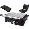 Suinga Panini grill professionale 7 livelli di temperatura, Griglia elettrica, Piastra/Bistecchiera con rivestimento in pietra 3Set di 5 34. 2000 W maniglia di toque freddo. Piastra antiaderente