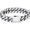 Bestyle Bracciale Uomo Acciaio Cubana Miami Stile Punk Hip Hop, Larghezza 12 mm, Lunghezza 23 cm, Braccialetto Uomo Impermeabile Resistente al sudore Non Scolorisce