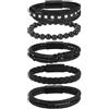 Manfnee Bracciale da uomo Bracciali in pelle per uomo Signore Bracciale in pelle nera intrecciata