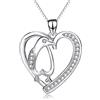 YFN Pinguino Collana Argento Sterling Ciondolo Forma di Cuore Gioielli Carino Regalo per Donne Ragazze
