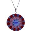 LE GEMME DI VENEZIA Collana Donna Con Pendente Murrina Milefiori Venezia In Vetro Originale Di Murano E Argento 925 Diametro 32N (Colore 14)