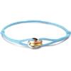 Kim Johanson Bracciale da donna in corda nautica, tricolore, in diversi colori, con anello in acciaio inox in argento, oro e oro rosa, impermeabile, regolabile, per donne, Eine Grösse, Acciaio