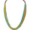 Bocar Collana Statement Lunga Multistrato Artigianale con Perline in Acrilico e Legno, Stile Bohemiano per Donna, Con Scatola Regalo (NK-10407-Orange Mint Soda)