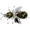 SilverAmber Jewellery Spilla esclusiva in vera ambra baltica e argento Sterling a forma di ape, M801