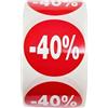 Genérico Confezione da 5 rotoli di etichette promozionali per prodotti scontati | 2.500 adesivi scontati in colore rosso brillante | Adesivi rotondi per etichettare offerte Ø 35 mm (-40%)