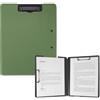 SITHON Portablocco A4, Raccoglitore in Plastica Foldover Clip Boards con Coperchio, Cartellina Portadocumenti con Doppia Clip, Portadocumenti Leggeri Per Scuola Industria Ufficio, Verde
