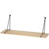 AKTIVE Max Home Mensola a muro, 50 cm, peso massimo 5 kg, con supporti triangolari in metallo, sospesa, effetto legno chiaro, decorazione, soggiorno, sala da pranzo, cucina, bagno (18489)