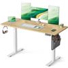 SONGMICS Scrivania Regolabile in Altezza Elettrica, 140 x 60 cm, Scrivania Elettrica, Tavolo con Memoria per 4 Altezze, Porta USB-C, Rovere Dorato LSD134YA01