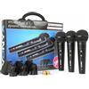 Vonyx XLR VX1800S Set 3 x Microfono dinamico XLR da Studio, Canto, Palco, Dj Set e morsetti (filtro pop integrato, Scocca in metallo, Custodia)