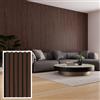 Briconess.com Set 4 pannelli fonoassorbenti decorativi in mdf per uso interno, Effetto Legno, Pannelli Murali, Design Moderno 60xH275 cm (Noce scuro)