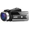 LLOOPK Videocamera, Videocamera da 56 MP Vlog 4K for streaming live Webcam Visione notturna Zoom 16X Fotografia Registratore digitale(32G SD Card,Only Camera-01)