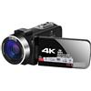 LLOOPK Videocamera, Videocamere UHD 4K Vlog Live Streaming Webcam Videocamera digitale esterna Registratore portatile Blogger 18X(No SD Card,Blauw)
