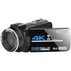 LLOOPK Videocamera, 4K Streaming Videocamera Digitale Webcam for La Fotografia Visione Notturna A Raggi Infrarossi Outdoor 56MP Vlog Recorder(No SD Card,Generation 2)