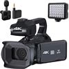 LLOOPK Videocamera, Videocamera vintage Full 4K 60FPS for streaming live Vlog 18X 64MP AF Registratore digitale Ruota schermo(With 128G SD Card,MIC Light)