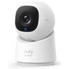 eufy Security Indoor CAM C220 | Telecamera di sicurezza intelligente con risoluzione 2K con copertura a 360°, rilevamento umano/movimento, tracciamento AI, compatibile con Alexa e Google Assistant