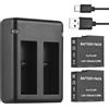 Naroote Kit Caricabatterie Ace con 3 Batterie da 1800 MAh e 3 Scatole di Immagazzinaggio per Fotografi (BLACK #-1)