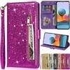 JGG Portafoglio Glitter Cerniera Slot per schede Custodia in pelle con vibrazione magnetica per Xiaomi 14T Redmi 15C 14C 13C 12C Nota 14 Pro + 14S 13 12 11 10 Pro
