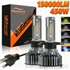 Heyword Faro LED per Auto Heyword 150000lm 450W con Chip CSP 1860, 3000k/4300k/6000k/8000k, Fari LED H4 H7 H1 9005 H7 H11