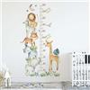 NONE 3PC Cartoon Animal altezza righello adesivi murali per impermeabile PVC rimovibile camera dei bambini asilo decorazione della casa