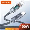 toocki Cavo Toocki da tipo C a tipo C Display PD da 100W caricabatterie a ricarica rapida cavo trasparente da USB C a USB C per Xiaomi Macbook