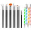 FUMOSIK 20/15pc Unghie Art Brushes Set Manicure Polvere liquida Intagliare UV Gel per unghie Smalto Penna per pittura Strumento per la costruzione di estensioni acriliche per unghie