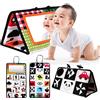 QWZ Giocattoli a specchio per neonati in bianco e nero Tempo della pancia del bambino per neonati Sviluppo Montessori Crawl Giocattolo sensoriale per attività ad alto contrasto