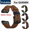 Tickdida Cinturino in pelle per Garmin Fenix 5X Plus 5 Fenix 6X 66 Fenix 7X Pro 8 tactix 7 AMOLED Forerunner 965 cinturino a sgancio rapido 26mm 22mm