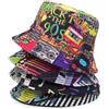 NONE Cappello da pescatore alla moda retrò anni '80 e '90 per uomo donna Divertente cappello da pesca estivo da spiaggia Cappello da pescatore da sole all'aperto ripiegabile