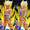 Bandai 28 cm Dragon Ball Z Figura Goku Anime Figure Primo Super Saiyan Gk Rivestimento del sangue Gokou PVC Modello Giocattoli Bambola Regali da collezione