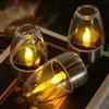 NONE Luci a candela solari a LED in acciaio inossidabile Lampada solare da giardino per patio esterno Luci notturne decorative per ponte da prato Lanterna solare