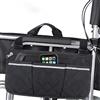 NONE Borsa per braccioli laterali per sedia a rotelle Striscia riflettente Borsa portatile per riporre e appendere in poliestere con velcro