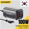 Essager 100W USB C GaN Caricatore Desktop Quick Charge 4.0 QC 3.0 PD Tipo C Ricarica rapida per MacBook Samsung POPC iPhone 15 Laptop