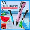 NONE Nuovo stile penna per stampa 3D set di penne 3D per bambini con alimentatore custodia da viaggio in filamento Pla regalo di compleanno di Natale per bambini