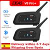 EJEAS 1/2 pezzi EJEAS V6 Pro + moto Bluetooth casco auricolare citofono distanza 800M lettore musicale impermeabile IP67 supporto EUC tipo C
