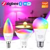 coolo Tuya E27 GU10 E14 Lampadina Zigbee/WiFi/Bluetooth Lampada a LED dimmerabile RGBCW Funziona con Amazon Alexa Assistente Google Controllo vocale