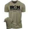 NONE T-shirt da uomo Street Sports Gym T-shirt con stampa di lettere disciplina d'acciaio T-shirt casual a maniche corte quotidiana T-shirt verde da uomo