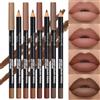NONE Set di 4 matite per labbra e set di eyeliner Collezione marrone nudo Set di rossetti impermeabili opachi a lunga durata Cosmetici per labbra da donna