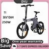 DYU T1 Bici Elettrica 250W Motore Brushless 36V10AH Batteria Al Litio In Lega di Magnesio E-bike Per Adulti 20 pollici Pneumatico Piega Bicicletta Elettrica